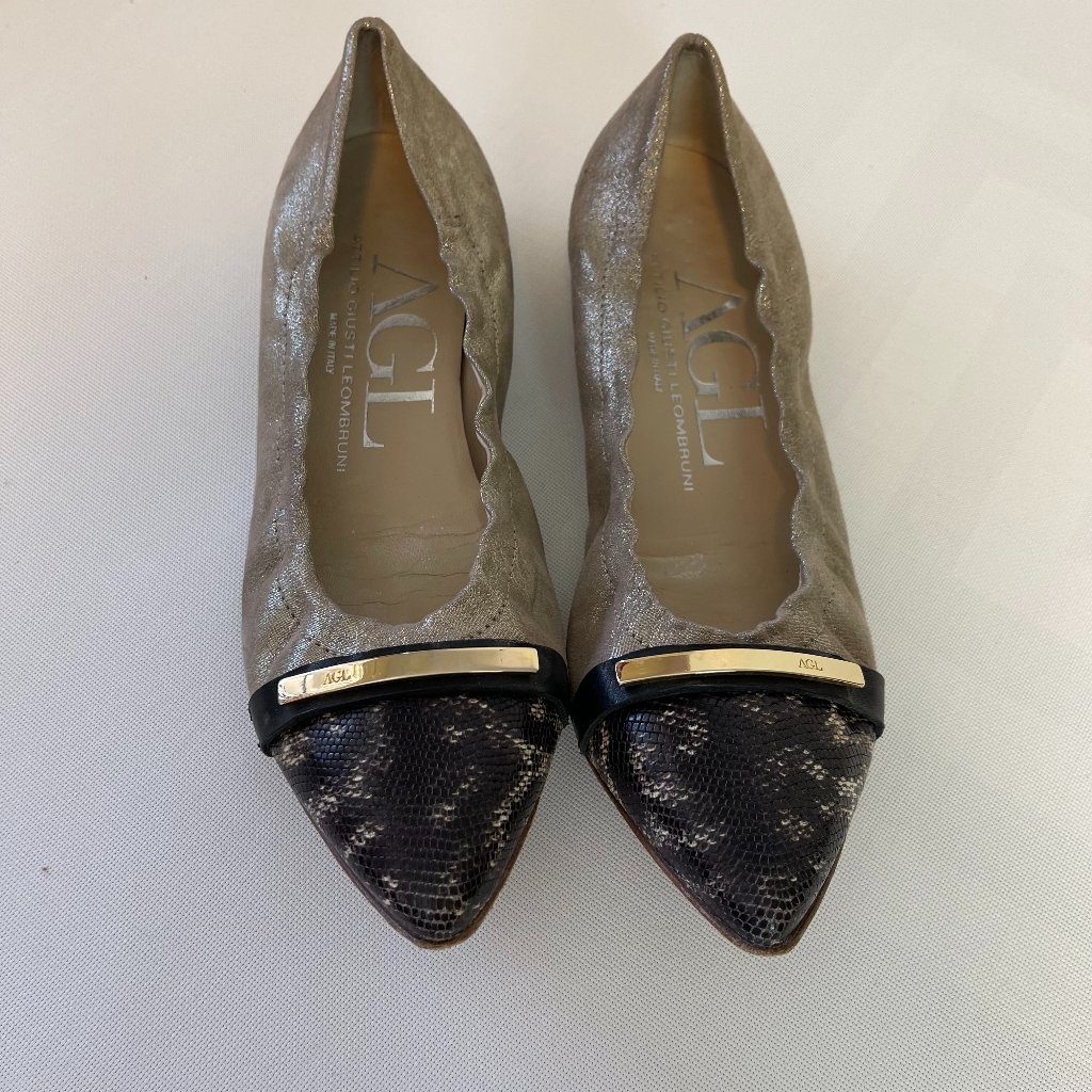Agl Flats D529061 Ivory Ginger Flats 36.5